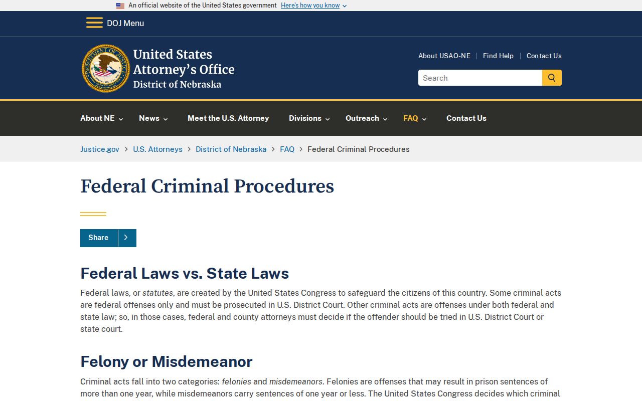 Federal warrant and initial appearance process source for Stanton County context